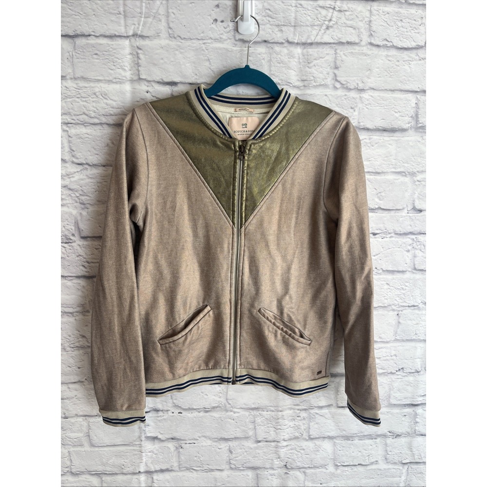 Scotch & Soda  R'Belle Preppy Academia Embroidered Varsity Bomber Jacket Size 14